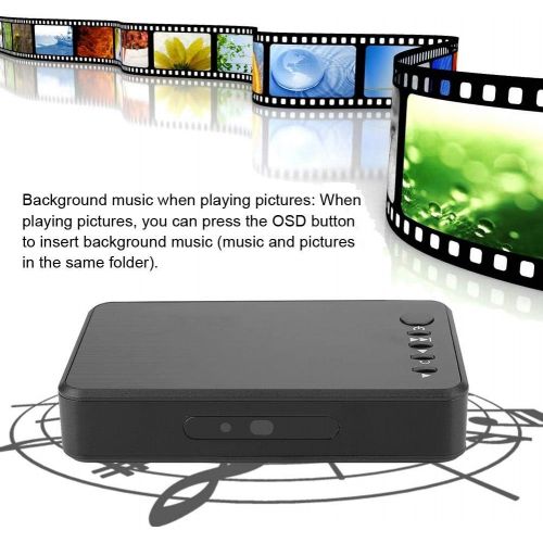  Oumij1 HD Media Player 1080P 4K Mini HDMI Media Audio Video Advertising Player Hard Drive Player Support for Devices HDMI LCD TV CRT Old TV (EU 110 240V)