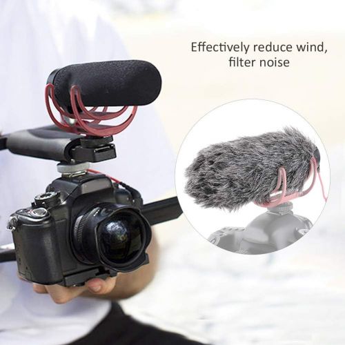  [아마존베스트]Oumij1 Windscreen Microphone Windscreen Furry for Rode VideoMic GO Outdoor Recorder Wind Shield Furry