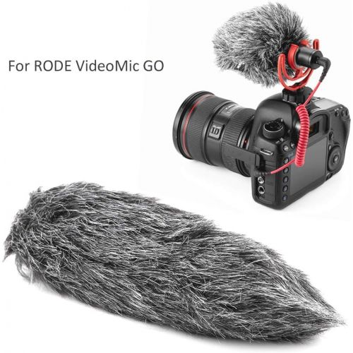  [아마존베스트]Oumij1 Windscreen Microphone Windscreen Furry for Rode VideoMic GO Outdoor Recorder Wind Shield Furry