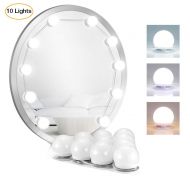 OupsTech Makeup Portable Vanity Mirror Lights Kit 10 LED Light Bulbs for Vanity Table Set and Bathroom Mirror Hollywood Style Lighting Fixture Strip with USB Charging Cable (Mirror Not Incl