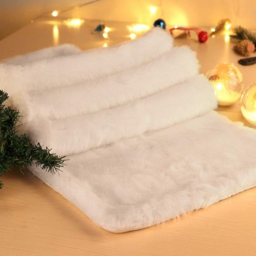  [아마존핫딜][아마존 핫딜] OurWarm Luxury Christmas Table Runner Snowy White Faux Fur Table Runner for Christmas Table Decorations 15 x 72 Inch