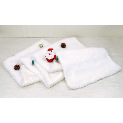  [아마존핫딜][아마존 핫딜] OurWarm Luxury Christmas Table Runner Snowy White Faux Fur Table Runner for Christmas Table Decorations 15 x 72 Inch