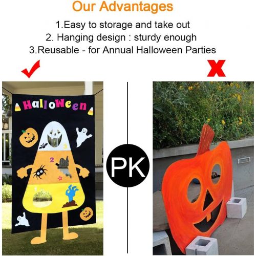  [아마존베스트]OurWarm Halloween Candy Corn Bean Bag Toss Games with 3 Large Bean Bags, Halloween Games for Kids Party Halloween Decorations