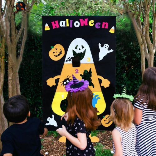  [아마존베스트]OurWarm Halloween Candy Corn Bean Bag Toss Games with 3 Large Bean Bags, Halloween Games for Kids Party Halloween Decorations