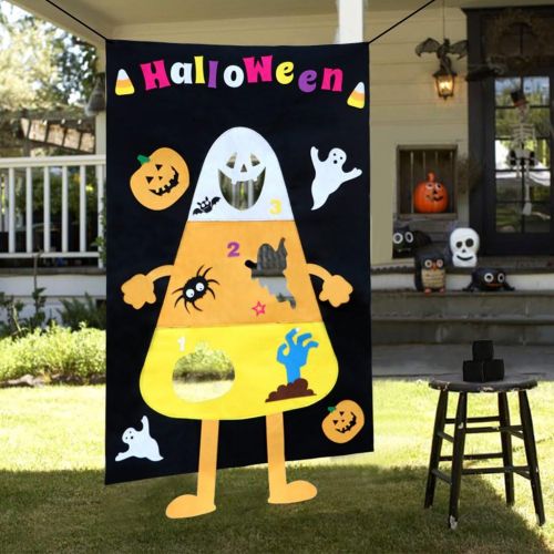  [아마존베스트]OurWarm Halloween Candy Corn Bean Bag Toss Games with 3 Large Bean Bags, Halloween Games for Kids Party Halloween Decorations