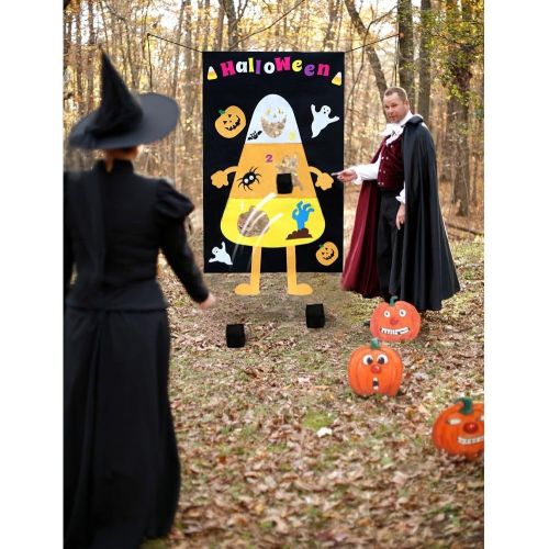  [아마존베스트]OurWarm Halloween Candy Corn Bean Bag Toss Games with 3 Large Bean Bags, Halloween Games for Kids Party Halloween Decorations