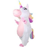 OurWarm Unicorn Inflatable Costume for Adult, Funny Halloween Costume Blow Up Unicorn Costume for Man and Women Halloween Cosplay Supplies