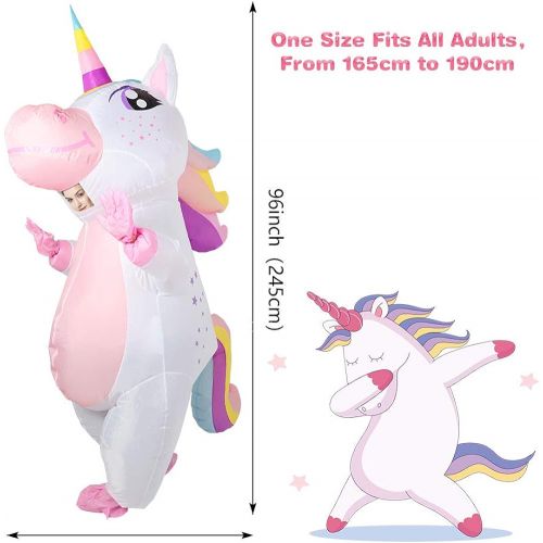  할로윈 용품OurWarm Unicorn Inflatable Costume for Adult, Funny Halloween Costume Blow Up Unicorn Costume for Man and Women Halloween Cosplay Supplies