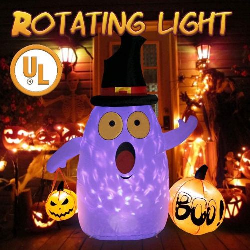  할로윈 용품OurWarm 5FT Halloween Inflatables Ghost with LED Rotating Lights for Indoor Outdoor Halloween Garden Lawn Party Decorations, Halloween Blow Up Yard Decorations