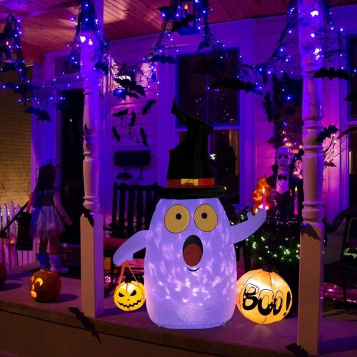  할로윈 용품OurWarm 5FT Halloween Inflatables Ghost with LED Rotating Lights for Indoor Outdoor Halloween Garden Lawn Party Decorations, Halloween Blow Up Yard Decorations