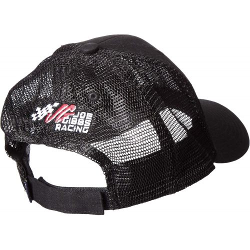  Ouray Sportswear NASCAR Joe Gibbs Racing Mens 51072-BK/BK-Adjustable-Busch Soft Mesh Sideline Cap, Black/Black, Adjustable