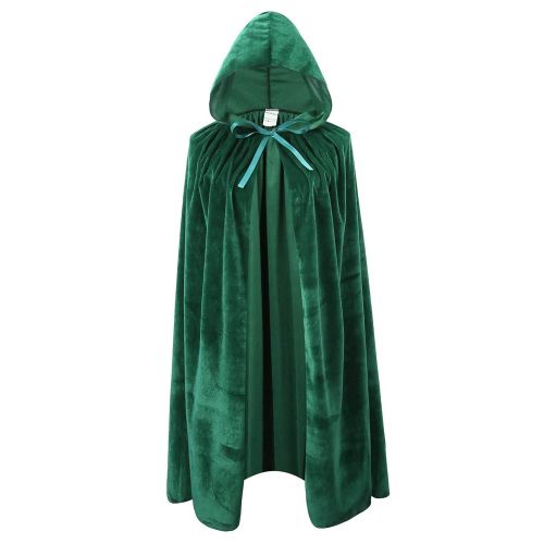  Ourlove Fashion Kids Velvet Cape Cloak with Hood Unisex-Child Cosplay Halloween Christmas Costume