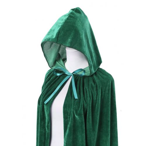  Ourlove Fashion Kids Velvet Cape Cloak with Hood Unisex-Child Cosplay Halloween Christmas Costume