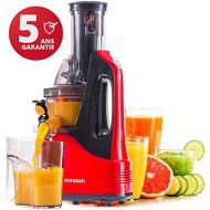 Oursson Entsafter fuer Obst und Gemuese mit Schneckenpresse, 5 Jahre Garantie, Kaltpress-Technologie, 1 Liter, 240 Watt, Rot, JM7002/RD