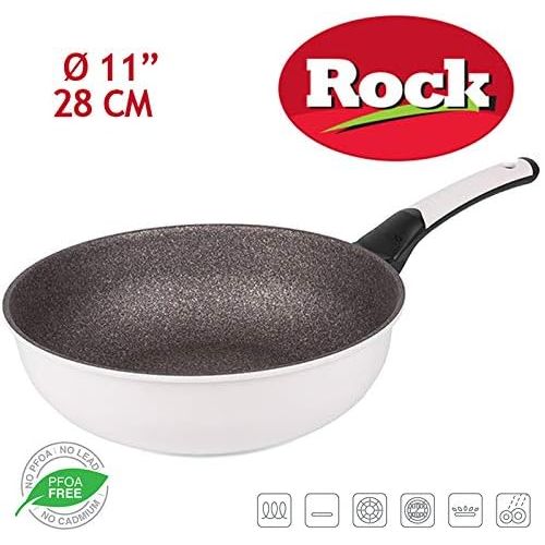  Oursson Wok Pfanne, Antihaft-Rock, Weiss, 28 Cm | Geeignet fuer alle Kochherde: Gas, Elektro, Induktion & Keramik, PW2803P/IV