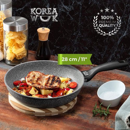  Oursson Nonstick Frying Pan Induction - Flat Bottom, Cast Aluminum Stir Fry Pan with Non-Scratch Coating for Cooking, Sautee - Ideal for Gas, Electric, Induction & Ceramic Stoves (11 inch