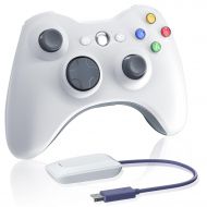 [아마존베스트]Oussirro Wireless Controller for Xbox 360, 2.4GHZ Gamepad Joystick Controller Remote for Xbox 360 S Console & PC Windows 7,8,10 (White)