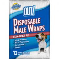 Out! OUT! 12 Count Disposable Male Wraps 12in - 19in (Pack of 4)