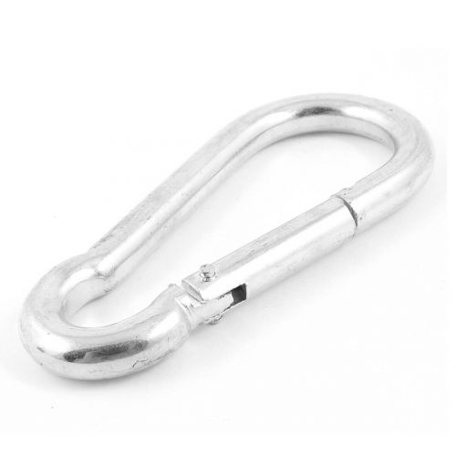  Outdoor 11mm Dia Silver Tone Alloy Spring Loaded Clip Carabiner Hook by Unique Bargains
