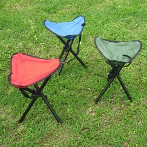  Outdoor Hiking Carriable Folding Bench Pocket Chairs Tripod Seat Stool Green