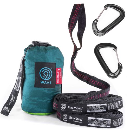  Outdoor 9th WAVE CloudNest Double Tree Hammock + Suspension Straps & Heavy Duty Carabiners Bundle - Compact, Lightweight. Perfect for Camping, Travel, Hiking, Yard, Beach or Backpacking