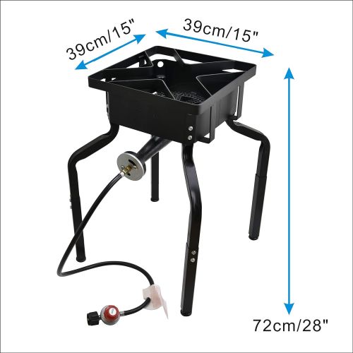  ARC USA Outdoor Single Burner Stove with Adjustable Legs, Portable Gas Cooker, Camping 1 Burner Cooking Stove, Adjustable Regulator