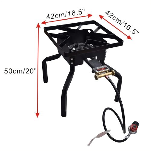  ARC USA Outdoor Single Burner Stove with Adjustable Legs, Low Pressure Propane Burner, Portable Gas Cooker, Camping 1 Burner Cooking Stove, Adjustable Regulator