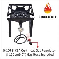 ARC USA Outdoor Single Burner Stove, High Pressure Propane Burner, Portable Gas Cooker, Camping Burner Cooking Stove, Single Burner with Portable Stand, Welded Steel Frame