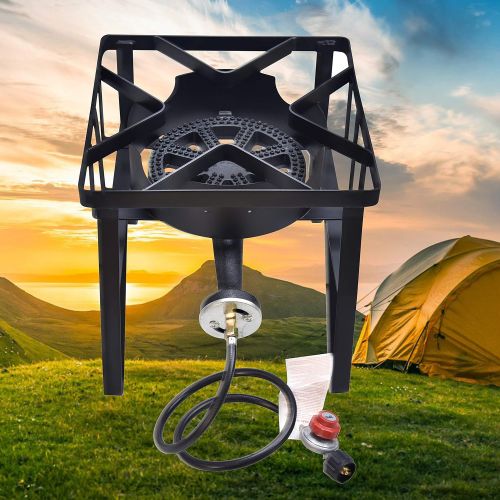  ARC USA Outdoor Single Burner Stove, High Pressure Propane Burner, Portable Gas Cooker, Camping Burner Cooking Stove, Single Burner with Portable Stand, Welded Steel Frame