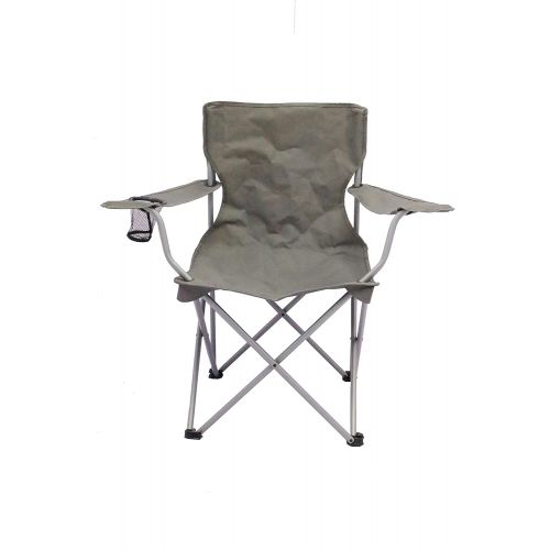  Outdoor Ozark Trail Quad Folding Camp Chair in Gray Bundle with Ozark Trail Quad Folding Table with Cup Holders in Gra