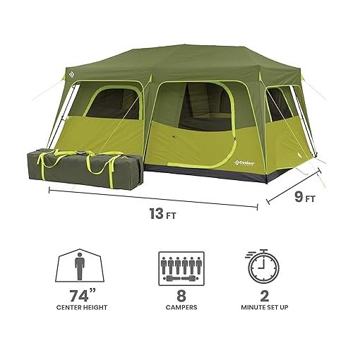  Outdoor Products Camping Tent - Instant Cabin Tent Easy Pop Up | 4 Person Tent, 6 Person Tent, 8 Person Tent, & 10 Person Tents | Best Family Tent for Camping, Hiking, & Backpacking