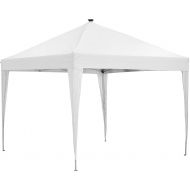 Outdoor basic 10 x 10 ft Pop-Up Canopy Tent Solar Power Led Light Portable Tailgating Party Tents White