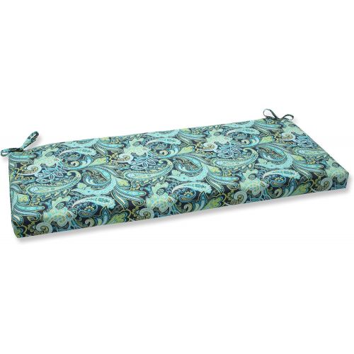  Outdoor swing Pillow Perfect Outdoor Pretty Paisley Bench Cushion, Navy