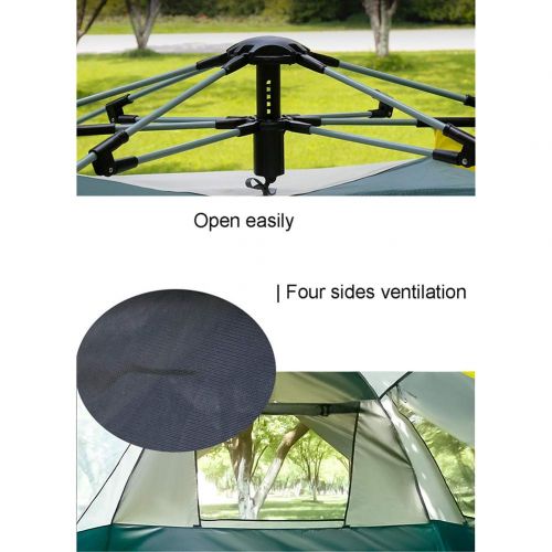  Outdoor tent Dome Tent, Pop Up Tents for 3 to 4 Person Automatic Opening Double Layer Tent, Waterproof Camping Tents with Porch for Hiking Camping Outdoor - 205x195x135cm