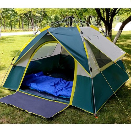  Outdoor tent Dome Tent, Pop Up Tents for 3 to 4 Person Automatic Opening Double Layer Tent, Waterproof Camping Tents with Porch for Hiking Camping Outdoor - 205x195x135cm