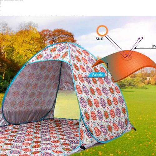  Outdoor tent Beach Tent Pop Up Sun Shelter Portable 2-3 Persons Family Tent with UV-Protection Cabana Sunshade Umbrella for Outdoor Sports Camping Fishing Picnic Hiking Travel - 145x165x110cm