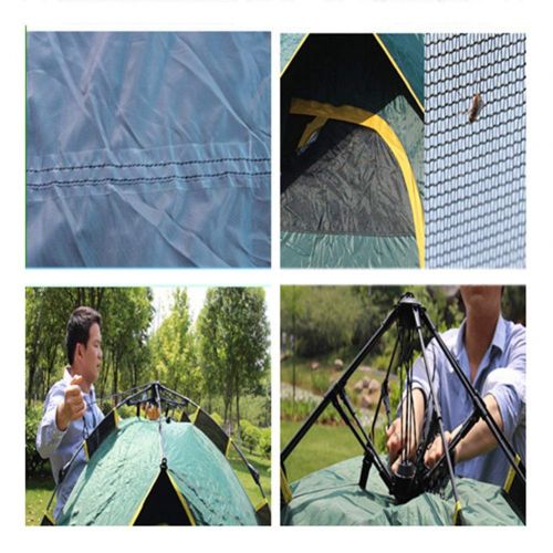  Outdoor tent Dome Tent, Pop Up Tents for 3 to 4 Person Automatic Opening Double Layer Tent, Waterproof Camping Tents for Hiking Camping Outdoor - 220x200x140cm