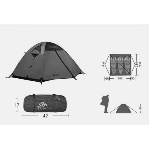  Outdoor tent-Jack Outdoor-Ausruestung Bergsteigen Camping Wind und Regen DREI Doppel Camping Zelte (Farbe : Gruen)