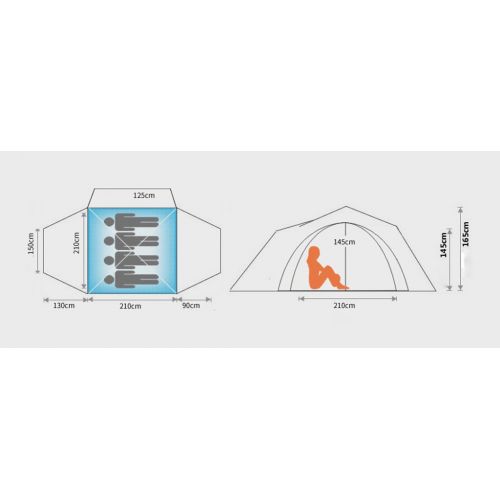  Outdoor tent-Jack Big Tent 3-4 Menschen Automatische Zelte Outdoor Camping Ausruestung Familie Freizeit 430 * 220 * 165cm