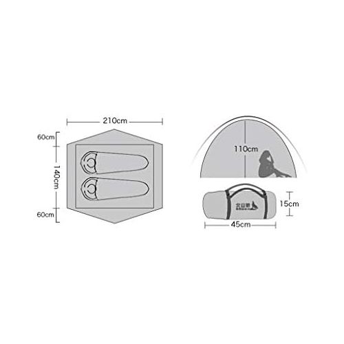  Outdoor tent-Jack Zelt Outdoor 2 Personen Feld Camping Double Layer Regenschauer Zelte 210 * 140 * 110cm