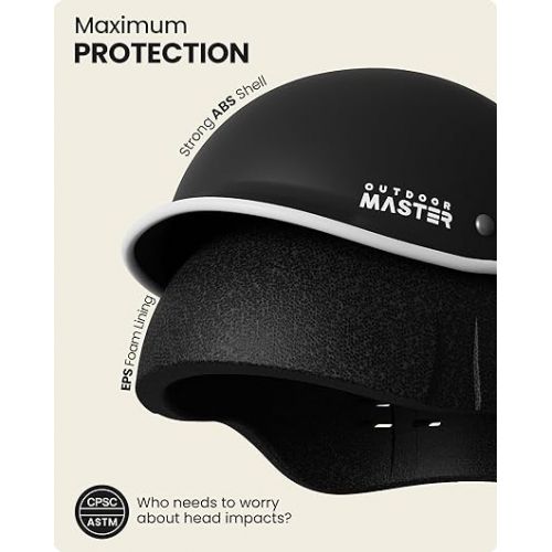  OutdoorMaster Bike Helmet for Adults,Adjustable Cycling Helmet with Light for Men & Women - Safety Certified for Bicycle Skateboard Road Bike Skating Roller Commuting Helmet