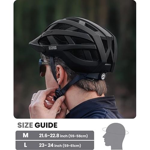  OutdoorMaster Gem Recreational MIPS Cycling Helmet - Two Removable Liners & Ventilation in Multi-Environment - Bike Helmet in Mountain, Motorway for Youth & Adult