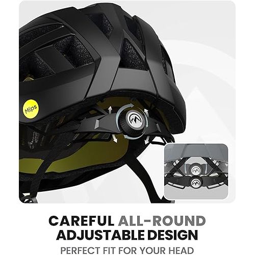  OutdoorMaster Gem Recreational MIPS Cycling Helmet - Two Removable Liners & Ventilation in Multi-Environment - Bike Helmet in Mountain, Motorway for Youth & Adult