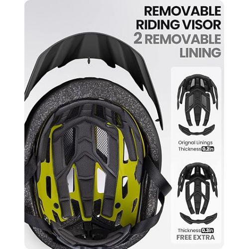  OutdoorMaster Gem Recreational MIPS Cycling Helmet - Two Removable Liners & Ventilation in Multi-Environment - Bike Helmet in Mountain, Motorway for Youth & Adult