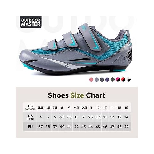  OutdoorMaster Men's Road Cycling Shoes Road Bike Shoes with Peloton Indoor Pedal of Delta Outdoor for Unisex Cycling Riding Shoes with 2 Cleat Compatible