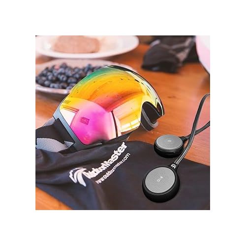  OutdoorMaster Wireless Bluetooth 5.0 Ski Helmet Drop-in Headphones HD Speaker Chip Compatible with Audio-ready Helmet with Built-in Mic for Motorcycling Easy Control Buttons IP45 Sweat-resistance