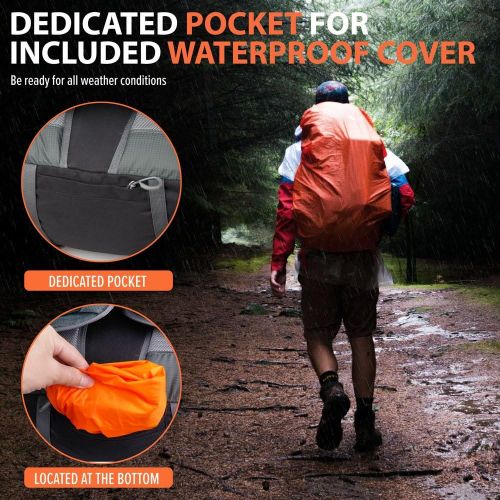  [아마존베스트]OutdoorMaster Hiking Backpack 50L - Hiking & Travel Carry-On Backpack w/Waterproof Rain Cover - for Hiking, Traveling & Camping