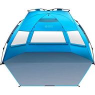 [아마존베스트]OutdoorMaster Pop Up Beach Tent XL - Easy Setup, Portable 3-4 Person Tall Beach Shade Folding Sun Shelter with UPF 50+ UV Protection Removable Skylight Family Size
