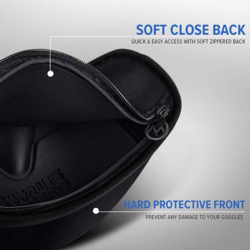  [아마존베스트]OutdoorMaster Ski Goggles Case - Hard Ski Goggles Case with Zippered Soft Bottom, Fits Any Ski Goggles