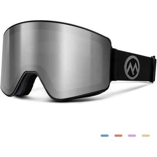  OutdoorMaster Meander Ski Goggles - Interchangeable Lens Ski & Snowboard Goggles with Flat, Cylindrical Style Lens, OTG, Anti-Fog & 100% UV400 Protection